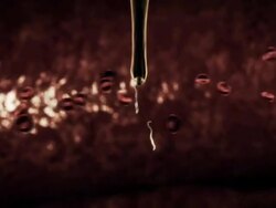 Extreme Close Up push-in tracking-right - The proboscis of an insect releases Trypanosome worms under a host's skin in a computer-generated animation. Stock Footage