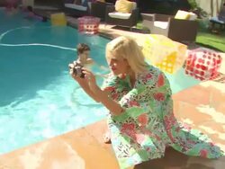 Tori Spelling, Stella Spelling at the Tori Spelling and Sony NEX Cameras Host Back-to-School BBQ at Los Angeles CA. (Footage by WireImage Video/GettyImages) Stock Footage