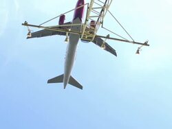 plane landing in slowmotion Stock Footage