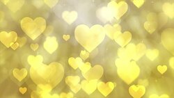 Heart particles on yellow background Stock Footage