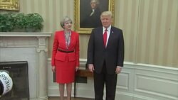 Theresa May and Donald Trump Pose in Oval Office 2 News Clip