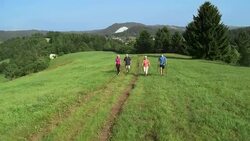 HD: Nordic Walking In The Countryside Stock Footage