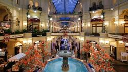 Russia, Moscow, Red Square, Gum Department Store, Interior - Time lapse Stock Footage