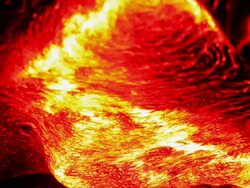 Volcanic lava Flowing at night Stock Footage