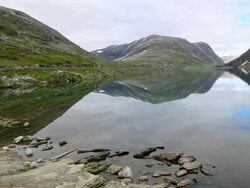 Djupvatnet lake, views of lake Stock Footage