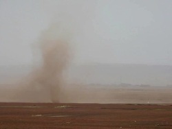 Road and desert storm in Gansu province, China Stock Footage
