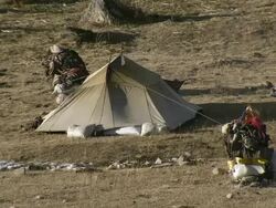 WS Tent at camp / Himalayas, Upper Dolpo, Nepal     Stock Footage