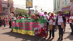 CLEAN : On womens day Honduras feminists march for slain activist News Clip