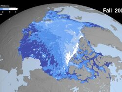 Fall Arctic Sea Ice Thickness Declining Rapidly. Stock Footage