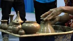 Pottery by hand Stock Footage