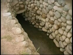 Cantallo Aqueduct, ancient irrigation system, MS, Peru Stock Footage