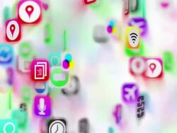 Apps icons background. White version. Loop. Stock Footage