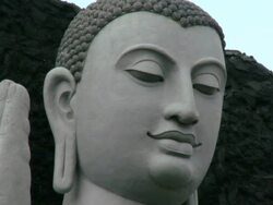 CU TD Buddha Statue / Batticaloa, Sri Lanka Stock Footage