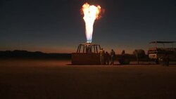 Burners blaze in preparation for the takeoff of a hot air balloon. Stock Footage