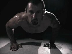 HD SUPER SLOW MO: Man Doing Push Ups Stock Footage