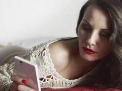 Bed phone glamour Stock Footage