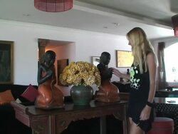 Lady in a living room Stock Footage