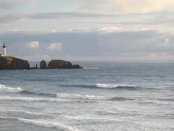 Oregon Coast lighthouse - Yaquina Head Stock Footage