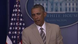 President Barack Obama played down the prospect of imminent U.S. military action in Syria on Thursday, saying "we don't have a strategy yet" for degrading the violent militant group seeking to establish a caliphate in the Middle East. (Aug. 28) News Clip