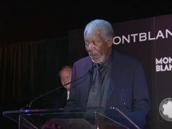 SPEECH: Morgan Freeman on Quincy Jones at Montblanc honors Quincy Jones at the Montblanc de la Culture Arts Patronage Awards Ceremony Stock Footage