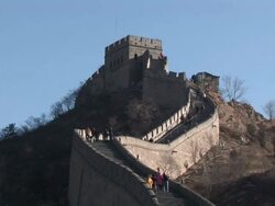 Tourists at the Great Wall of China Stock Footage
