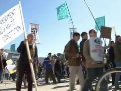 Protesters March Against NSA Spying, for Snowden Stock Footage