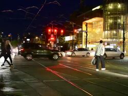 Toronto's Chinatown Scenes at Night Time Stock Footage