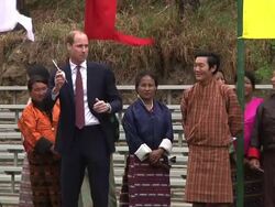 Prince William Throws Darts in Bhutan News Clip