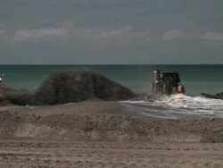 Florida Repairs Dunes, Prepares Coastline For 2013 Hurricane Season Stock Footage