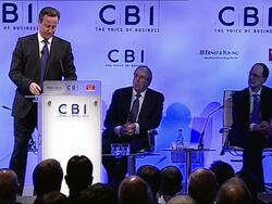 David Cameron Addresses the CBI Conference News Clip