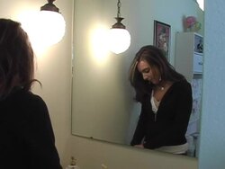 Girl in Mirror Stock Footage