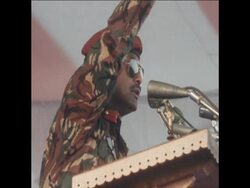 UPITN 3 5 76 GENERAL ZIA AT PUBLIC MEETING ON MAY DAY News Clip