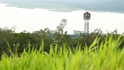 The fortress, jungle and river. Stock Footage
