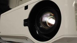 Close up Light beam Projector lens.part 2 Stock Footage