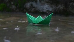 Colorful Paperboat Stock Footage