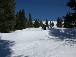 Skiing and jumping in Colorado Stock Footage