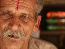 Portrait of a senior man, Rishikesh, Uttarakhand, India Stock Footage
