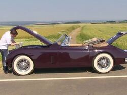 MS Shot of man water relinquish in car / Saarburg, Rhineland Palatinate, Germany Stock Footage