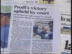 Voxpops reacting to Prodi victory, Berlusconi won''t concede News Clip