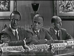 1952: THE CANDIDATES: WS Candidates Kefauver, Kerr, Russell. Senator Estes Kefauver, SOT saying voted on most, they owe people chance to choose, Kerr asking him about publicity, Kefauver responding he got some too. W. Averell Harriman asking to speak. Instructional Video