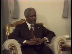IRAQ: BAGHDAD: KOFI ANNAN MEETS SADDAM HUSSEIN (4) News Clip