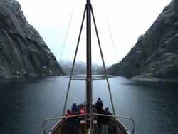 HD TIME-LAPSE: Fjord Cruise Stock Footage