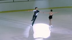 TS Figure skating pair performing Stock Footage