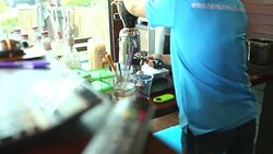 Blast of steam on coffee machine Stock Footage