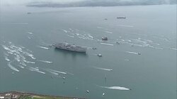 HMS Queen Elizabeth in Portsmouth Aerials News Clip