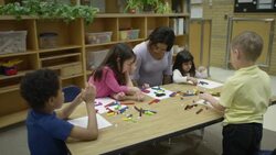 Arts and Crafts Table Stock Footage