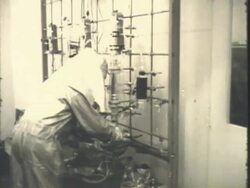 Scientists working with hazardous chemicals Stock Footage