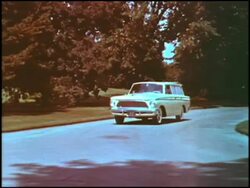 1961 AMC Rambler American four-door station wagon Stock Footage