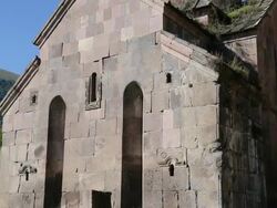 Goshavank monastery, exterior view of  Saint Gregory church Stock Footage
