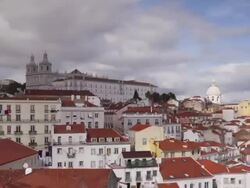 Sao Vicente de Fora Church and Alfama, Lisbon. Stock Footage